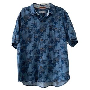 Tommy Bahama Linen Button Down Hawaiian Short Sleeve T Shirt Casual Mens XL